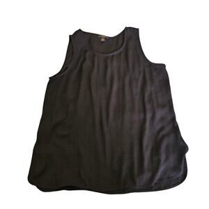 Halogen Black Sleeveless Blouse Size 1 (Small) Scoop Neck Workwear Top